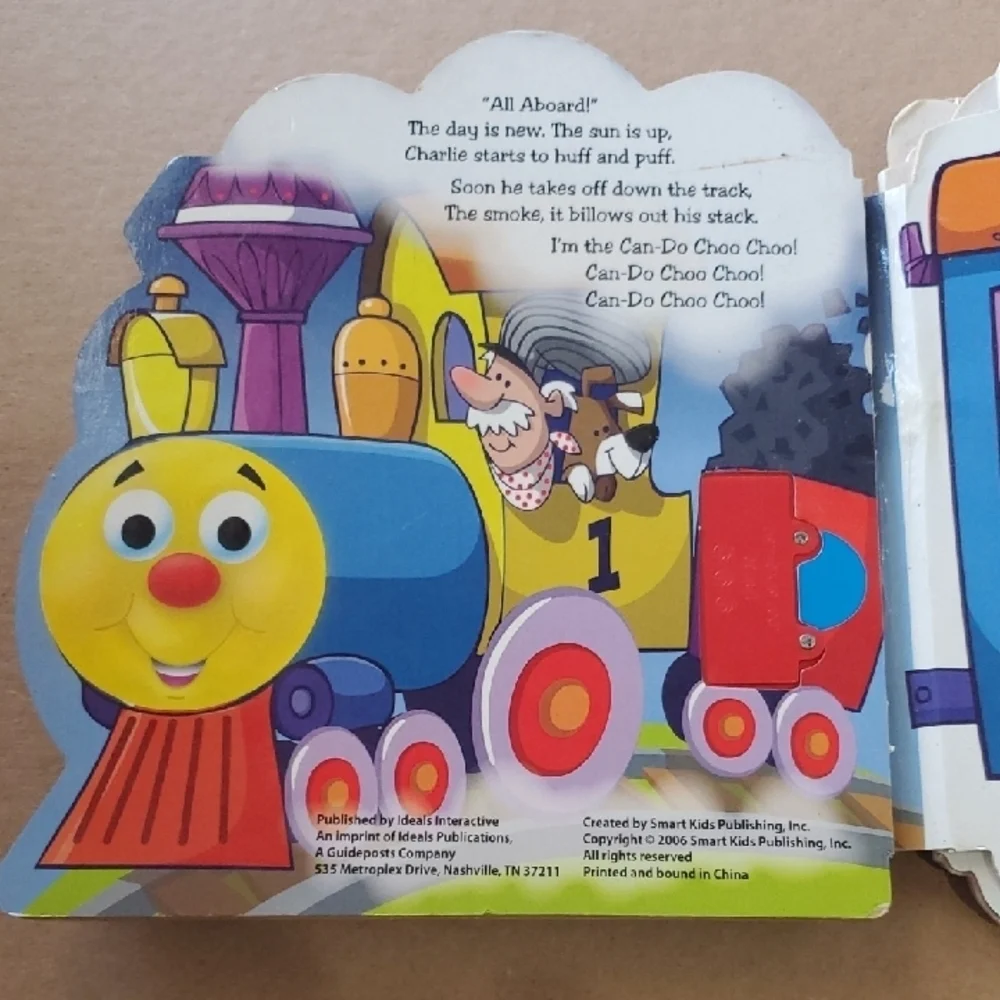 Charlie the Can Do Choo Choo Light & Sound Book - Blue and Yellow Vintage
